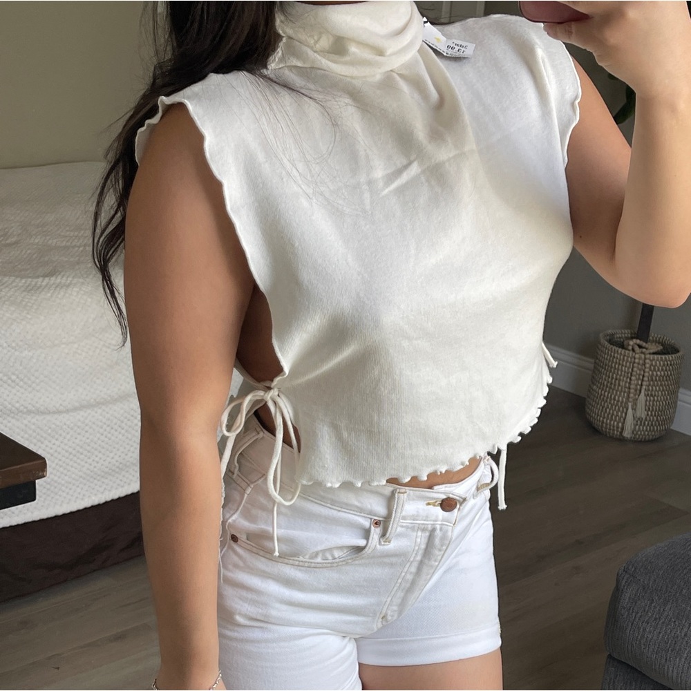 WITH TAG! Cream turtle neck vest/ top